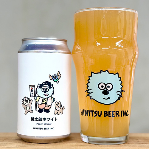 ひみつビール / 桃太郎ホワイト (Peach Wheat) 350ml缶 [Himitsu Beer / Momotaro White]