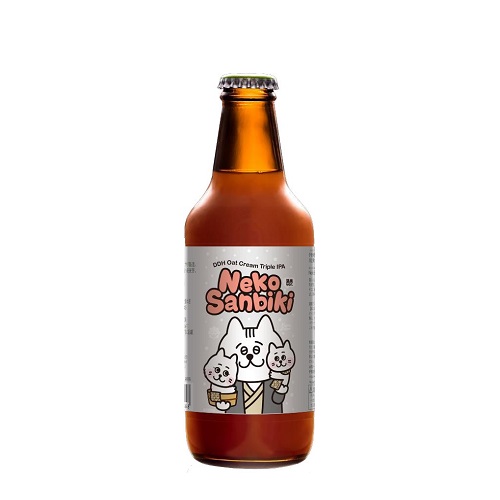 伊勢角屋麦酒 × ゆうやボーイズ / ねこさんびき 温泉ver. (DDH Oat Cream Triple IPA) 330ml瓶 [ISEKADO BREWERY × Yuya Boys / Neko Sanbiki Onsen ver.]