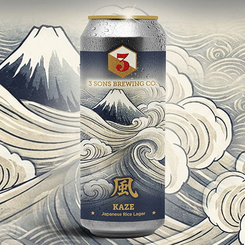 (空輸) スリーサンズ / 風 (Japanese-style Rice Lager) 473ml缶 [3 Sons Brewing Company / Kaze]