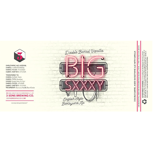 (空輸) スリーサンズ / ダブルバレルバニラ ビッグセクシー2026 (BA Barleywine) 500ml瓶 [3 Sons Brewing Company / Double Barrel Vanilla Big Sxxxy 2026]