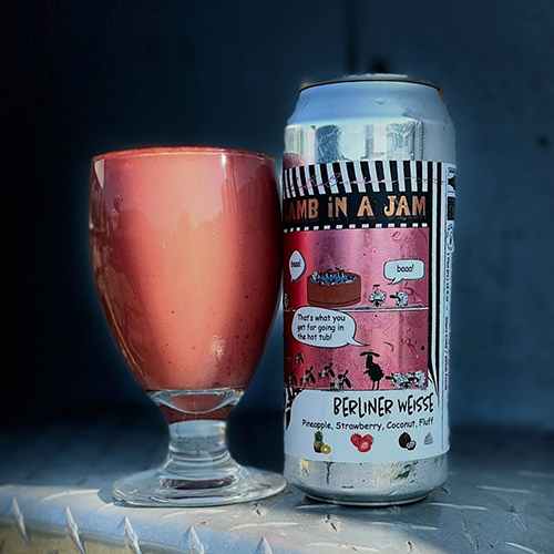 バーバーブリューハウス / ラム・イン・ア・ジャム - ストロベリー、パイナップル、ココナッツ & フラッフ (Fruited Berliner Weisse) 473ml缶 [Baa Baa Brewhouse / Lamb in a Jam - Strawberry, Pineapple, Coconut & Fluff]