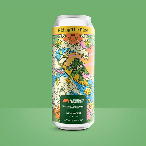 マウンテンカルチャー x ウエストコーストブルーイング / ライディング・ザ・パイン (New World Pilsner) 500ml缶 [Mountain Culture x West Coast Brewing / Riding The Pine]