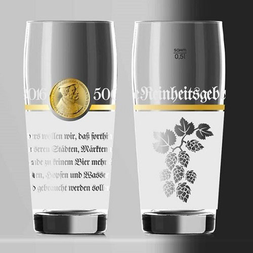 ビール純粋令500周年記念グラス 500cc [German Beer Purity Law 500th Anniversary Glass]